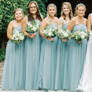 W.TOO Bridesmaid Dress, Size 12, Blue Gray